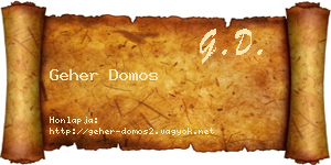 Geher Domos névjegykártya